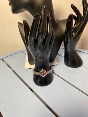 Vintage Giani Giorgio Ladies Quartz Bracelet Watch Silver Tone Purple Dial